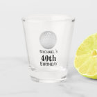 Custom Golf 40th Birthday Party Favor Shot Glass