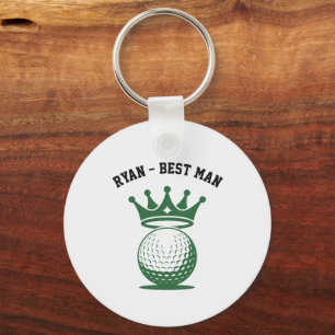 Custom Golf Bachelor Party Favor Monogrammed Name Keychain