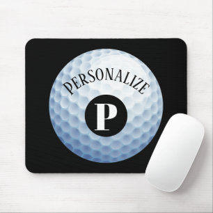 Custom Golf Ball Baller Name Initial Monogram Mouse Pad