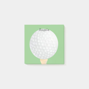 custom golf ball golfing design green and white post-it notes