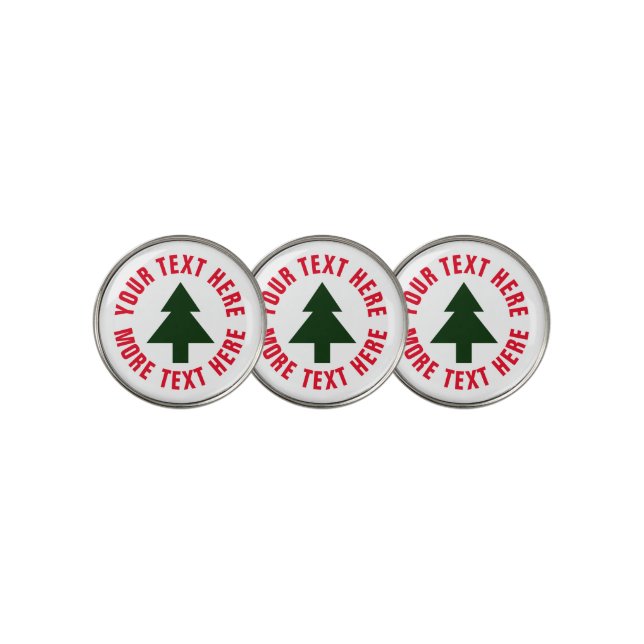 Custom golf ball marker with Christmas tree logo (3 Up)