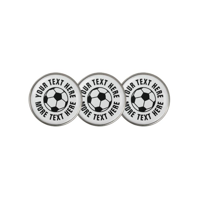 Custom golf ball marker with soccer ball logo (3 Up)