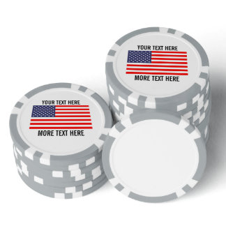 Custom golf ball markers - patriotic american flag poker chips