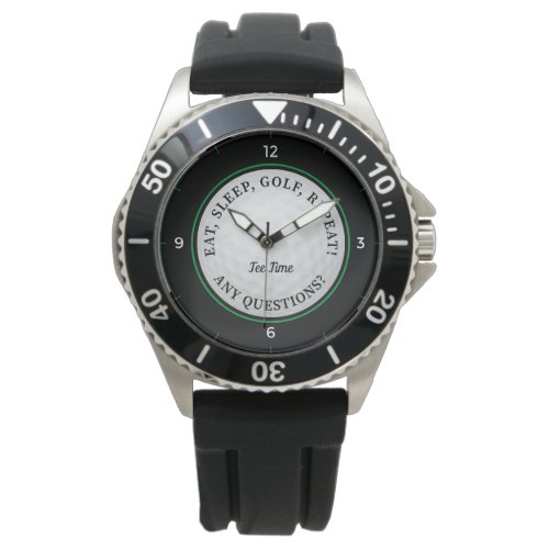 Custom Golf Ball Sports Golfer Quote Black Green Watch