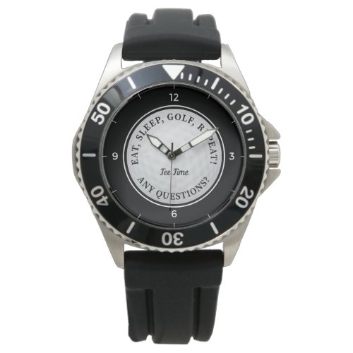 Custom Golf Ball Sports Golfer Quote Black White W Watch