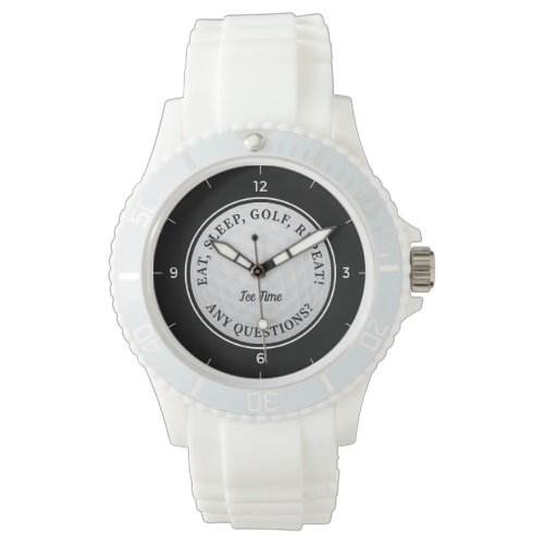 Custom Golf Ball Sports Golfer Quote Black &amp; White Watch