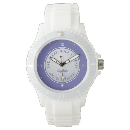 Custom Golf Ball Sports Golfer Quote Periwinkle Watch