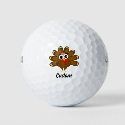 Custom golf balls with funny turkey bird logo