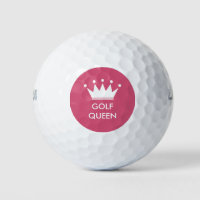 Custom golf balls with pink princess crown