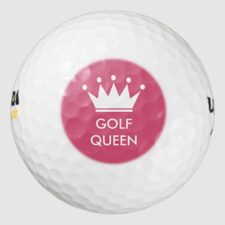 Custom golf balls with pink princess crown