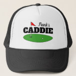 Custom golf caddie hat with player name<br><div class="desc">Personalized golf caddie hat with player name. Custom accessories for golfer,  employee,  instructor,  retired friend and more. Putting green and flag design.</div>