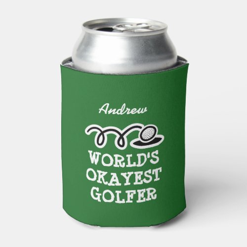 Custom golf can cooler for worlds okayest golfer