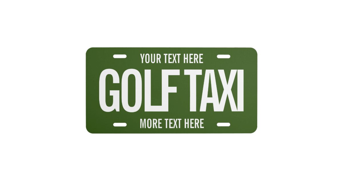 Custom golf cart license plates for golfer or club Zazzle