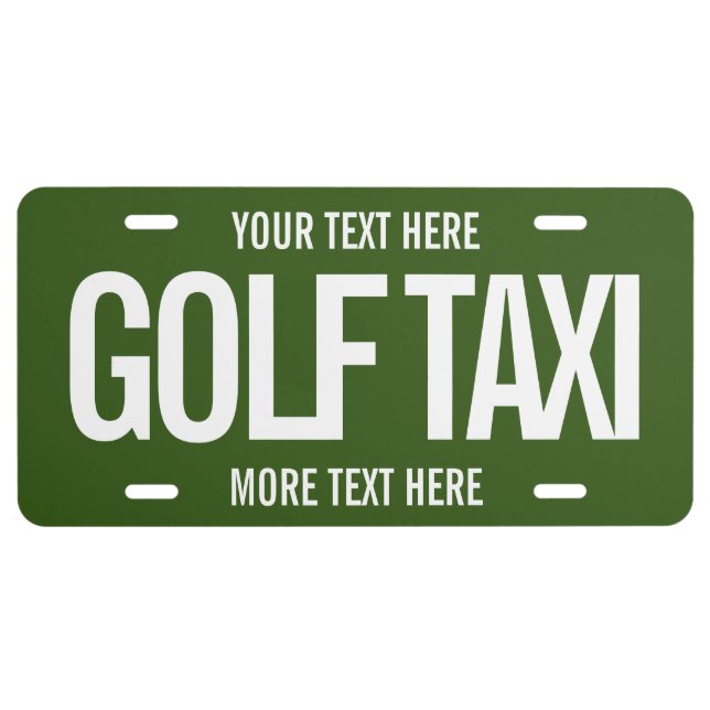 Custom golf cart license plates for golfer or club (Front)