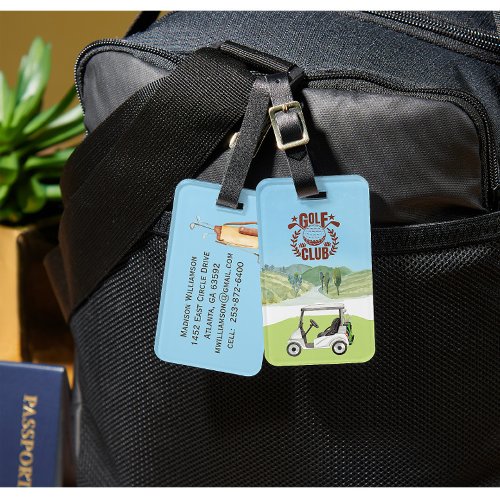 Custom Golf Cart Scenic League Club Logo  Luggage Tag