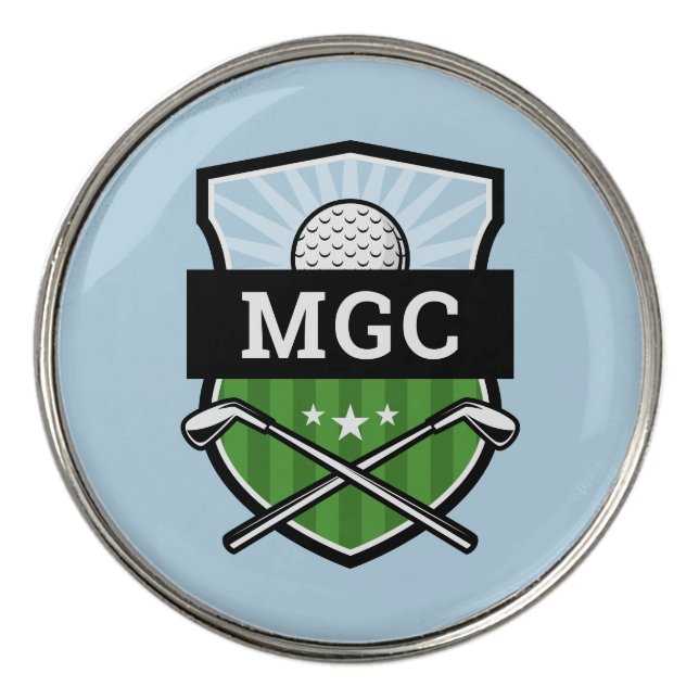 Custom Golf Club Crest Monogram Golf Ball Marker (Front)