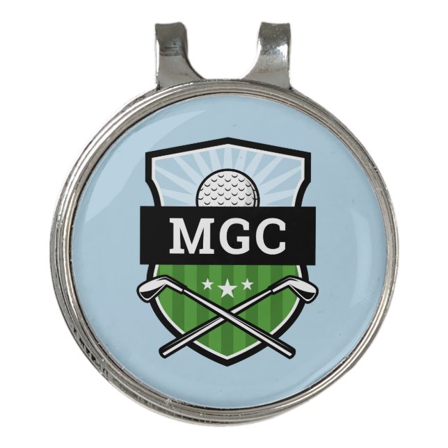 Custom Golf Club Crest Monogram Hat Clip (Front)