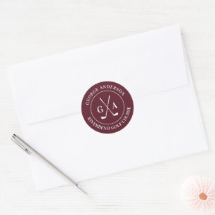 Custom Golf Club Monogram Party Classic Round Sticker