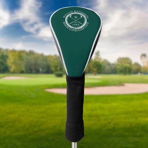 Custom Golf Club Name Emerald Green Golf Head Cover