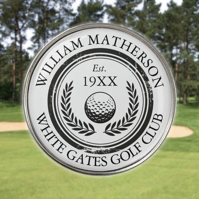 Custom Golf Club Name Established Wreath Golf Ball Marker (Custom Golf Club Name Established Wreath Golf Ball Marker)