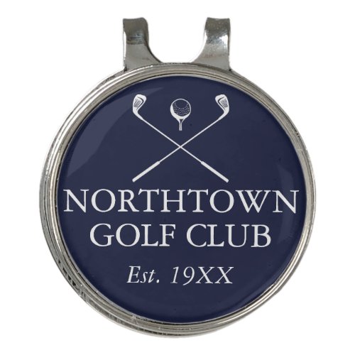 Custom Golf Club Name Navy Blue Golf Hat Clip