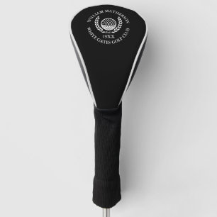 Custom Golf Club Name Personalized Black And White Head Cover