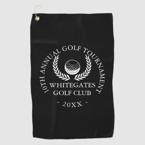 Custom Golf Club Tournament Black And White Golf Towel