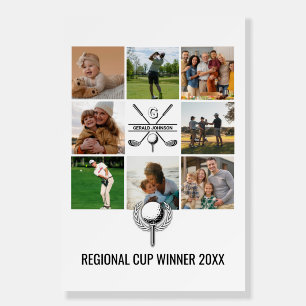 Custom Golf Collage with Monogram Design Foam Board