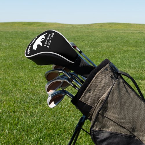 Custom golf driver cover with bear silhouette logo