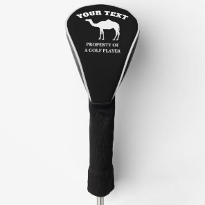Custom golf driver cover with camel silhouette