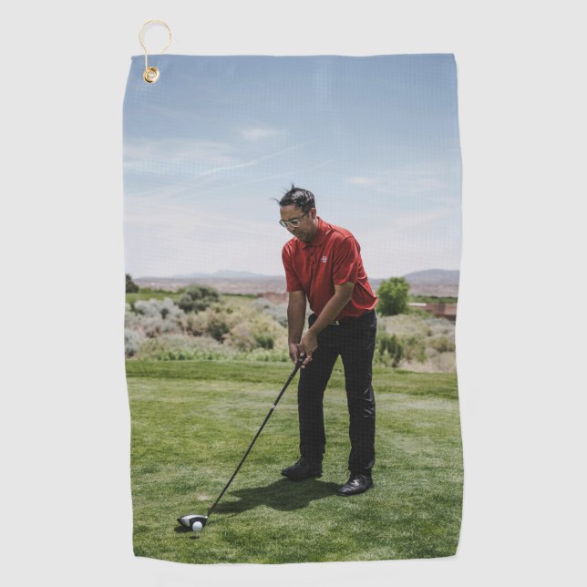 Custom Golf Golfer Photo Golf Towel (Front)