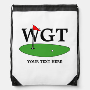 Custom golf green drawstring bag for golfer