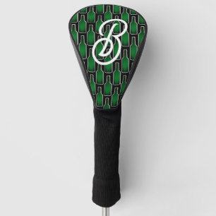 Custom golf head cover with beer bottle pattern