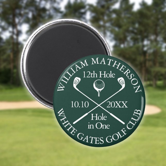Custom Golf Hole In One Emerald Green Magnet (Custom Golf Hole In One Emerald Green Magnet)