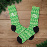 Custom Golf Merry Golfmas Green Christmas Socks<br><div class="desc">Christmas Socks and Dads go together like golf balls and golf clubs. If you're looking for a fun and festive pair of Christmas socks for your golfing dad - here they are. Just add his initials</div>