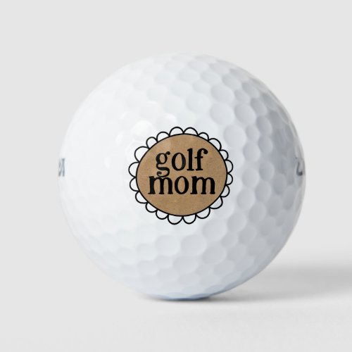 Custom GOLF MOM Scalloped Edge Golf Balls