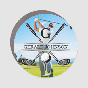 Custom Golf Monogram Design Car Magnet