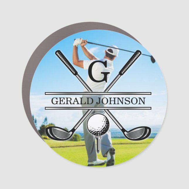 Custom Golf Monogram Design Car Magnet (Front)
