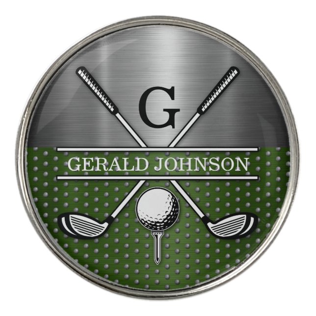 Custom Golf Monogram Design Golf Ball Marker (Front)