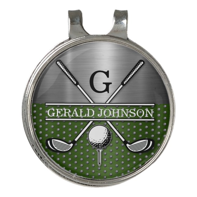 Custom Golf Monogram Design Golf Hat Clip (Front)
