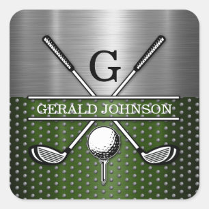 Custom Golf Monogram Design Square Sticker