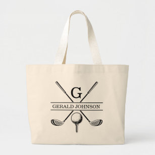 Custom Golf Monogram Design Tote Bag
