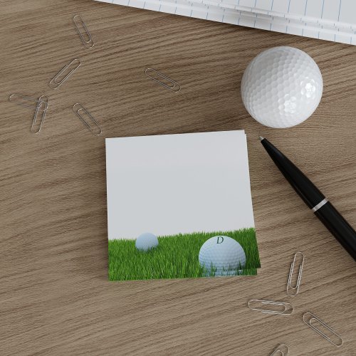 Custom Golf Monogram Golfers Post it Notes