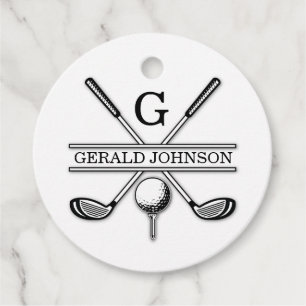 Custom Golf Monogram Logo Design Favor Tags
