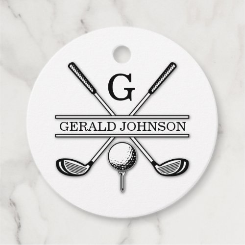 Custom Golf Monogram Logo Design Favor Tags