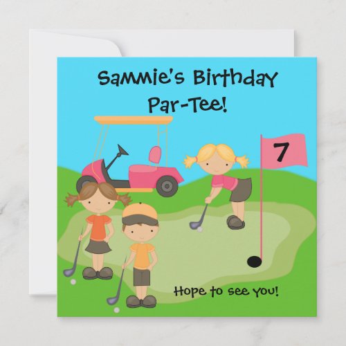 Custom Golf Outing Birthday Invitations
