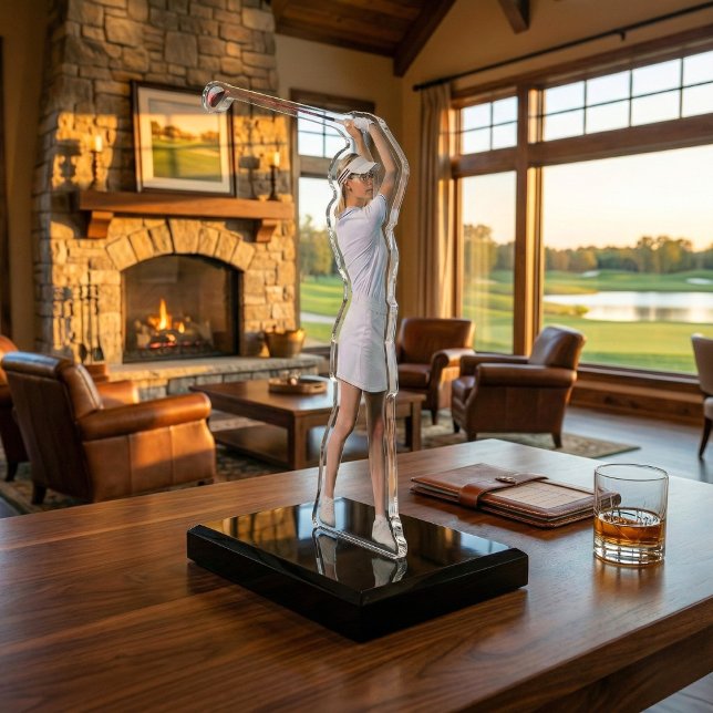 Custom Golf Photo Acrylic Sculpture (Showcase your swing in style.)
