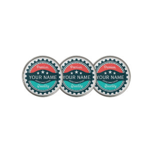 Custom Golf Player Name Red Green Ball Marker