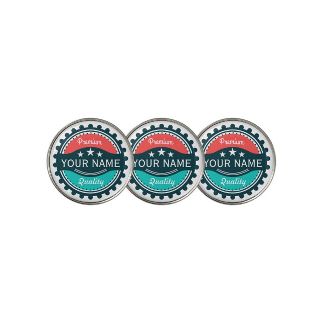 Custom Golf Player Name Red Green Ball Marker (3 Up)