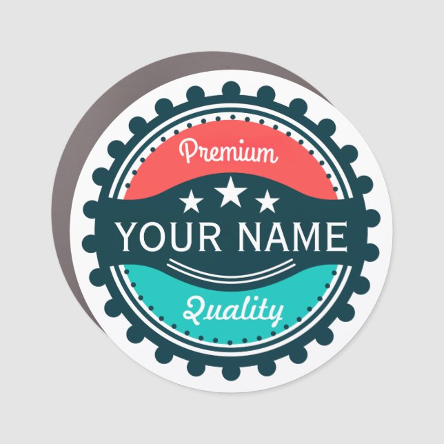 Custom Golf Player Name Red Green Car Magnet (Front)